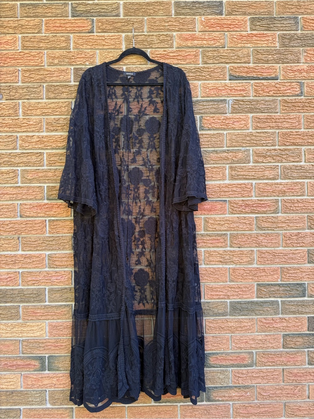 Sheer Black Lace Duster